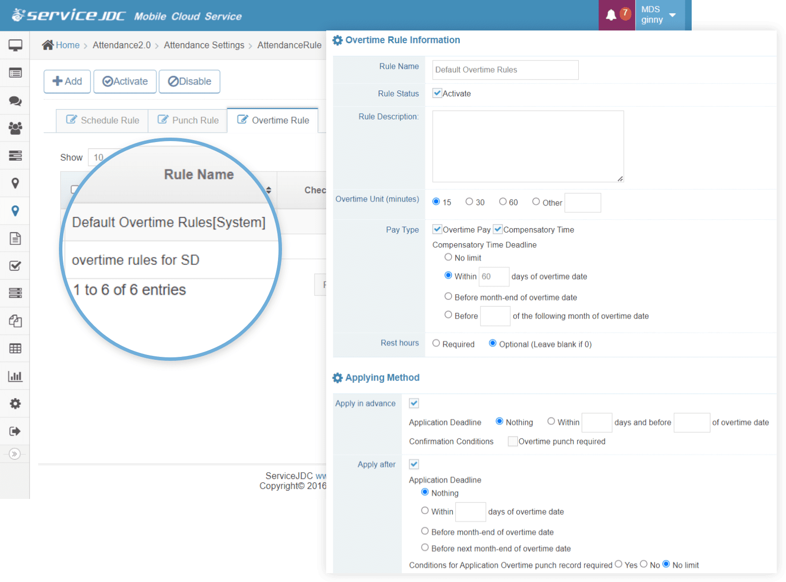 ServiceJDC - Overtime rules - overtime pay, compensatory time off, setting of overtime hours