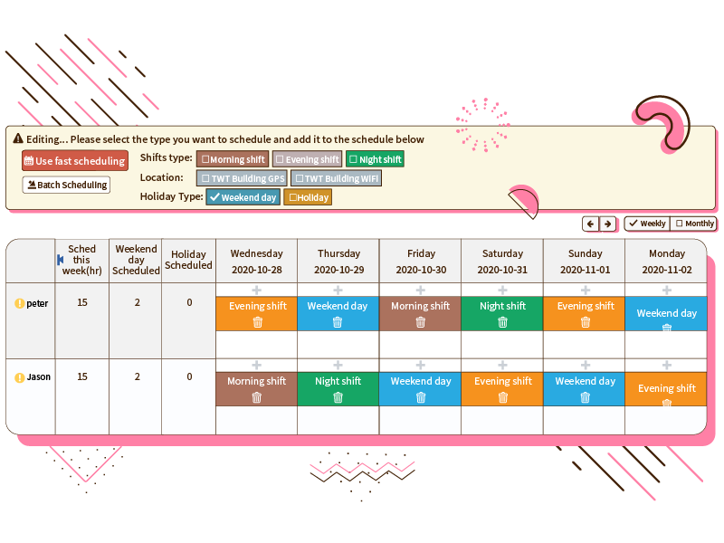 ServiceJDC - Online scheduling platform that allows for quick scheduling of multiple shift segments.