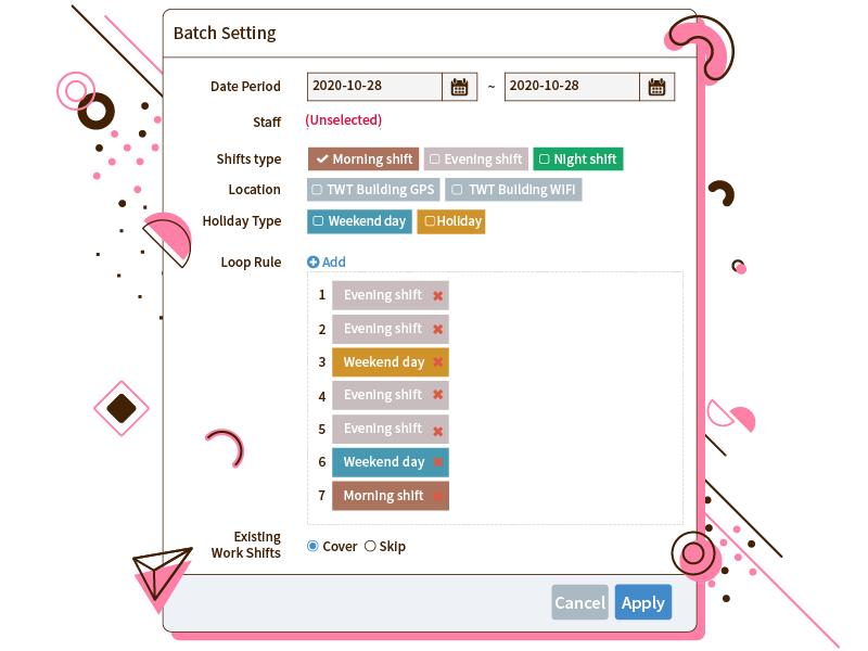 ServiceJDC - Online scheduling platform that supports batch scheduling with cyclic patterns.