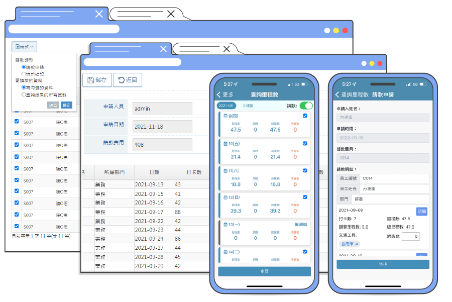 外勤筋斗雲 里程計算
