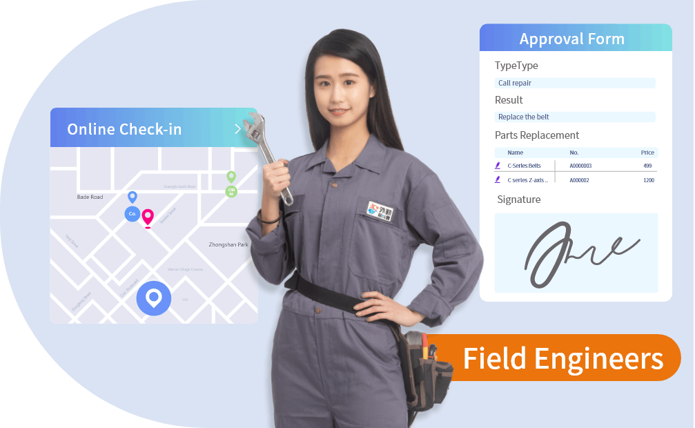 ServiceJDC - Maintenance management system, online punch-in, inventory lookup, form approval, work order completion.