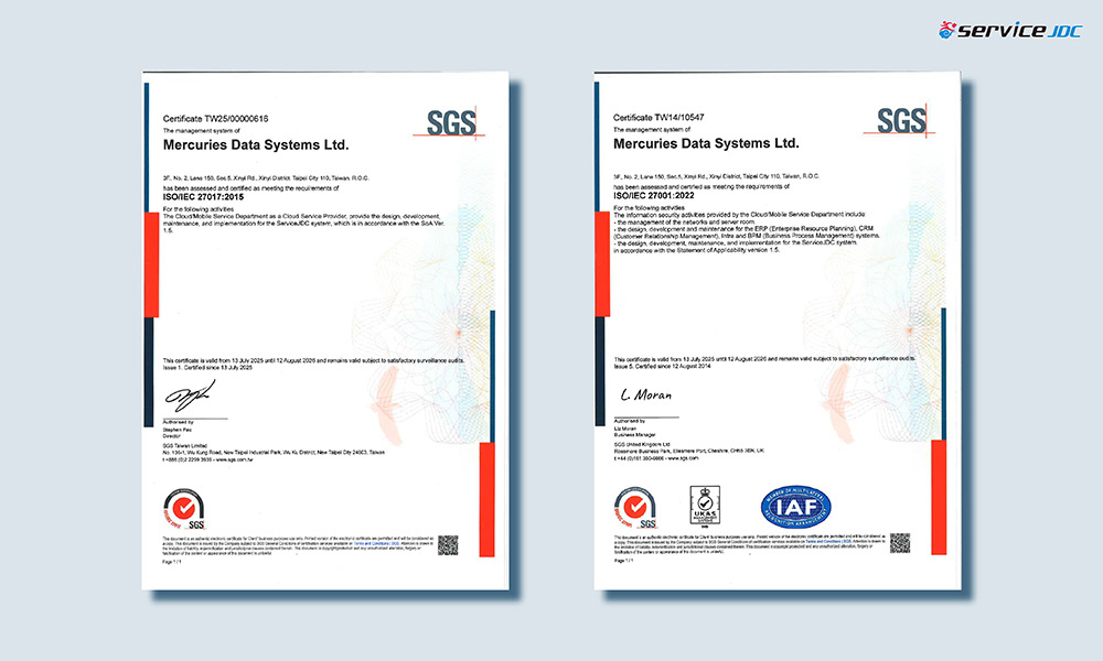 ISO/IEC 27017 ISO/IEC 27001 dual certifications