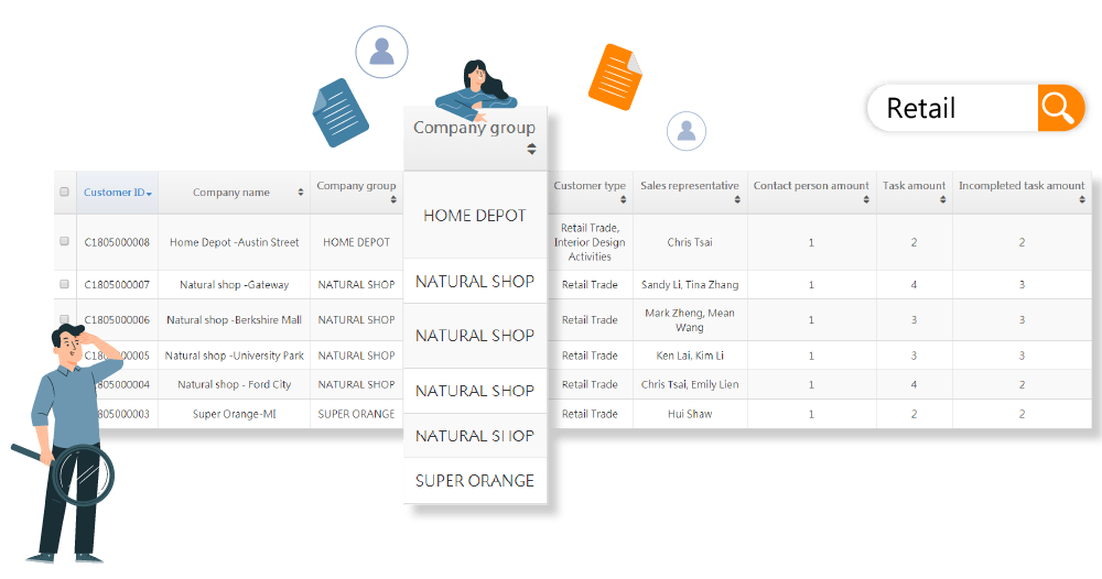 外勤筋斗云 客户管理 Tag-Based Classification for Quick Customer Searches