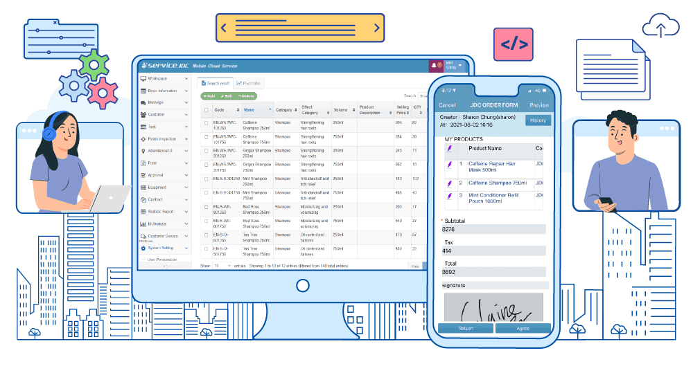 ServiceJDC - e-form Cross-Module Integration